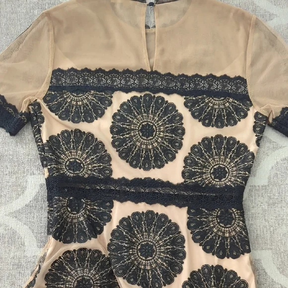 Elegant Black Lace Floral Dress - Picture 8 of 8